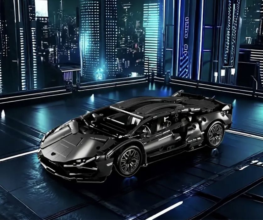 Контсруктор 1300 деталей спортивна машинка 36*17см lego technic черная