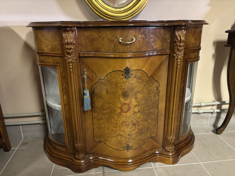 Włoska Komoda Szafka Witryna Barek 113 cm Cudo Stylowa Meble Stylowe