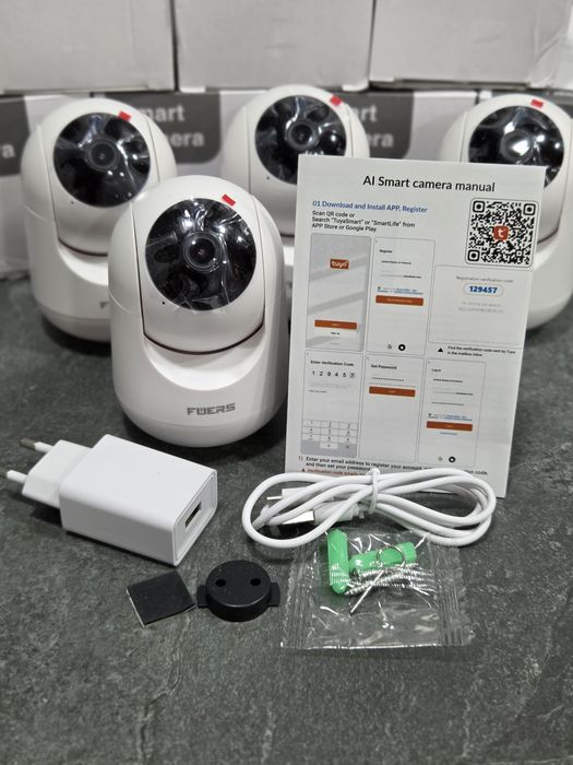 Поворотна Wi-Fi IP камера відеоспостереження Fuers 5MP Tuya Smart Home