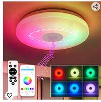 Lampa sufitowa 30cm bluetooth głośnik RGB