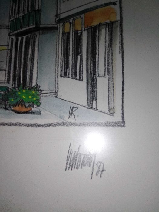 quadro elevador de santa justa  pintor Vitor Ribeiro 1987