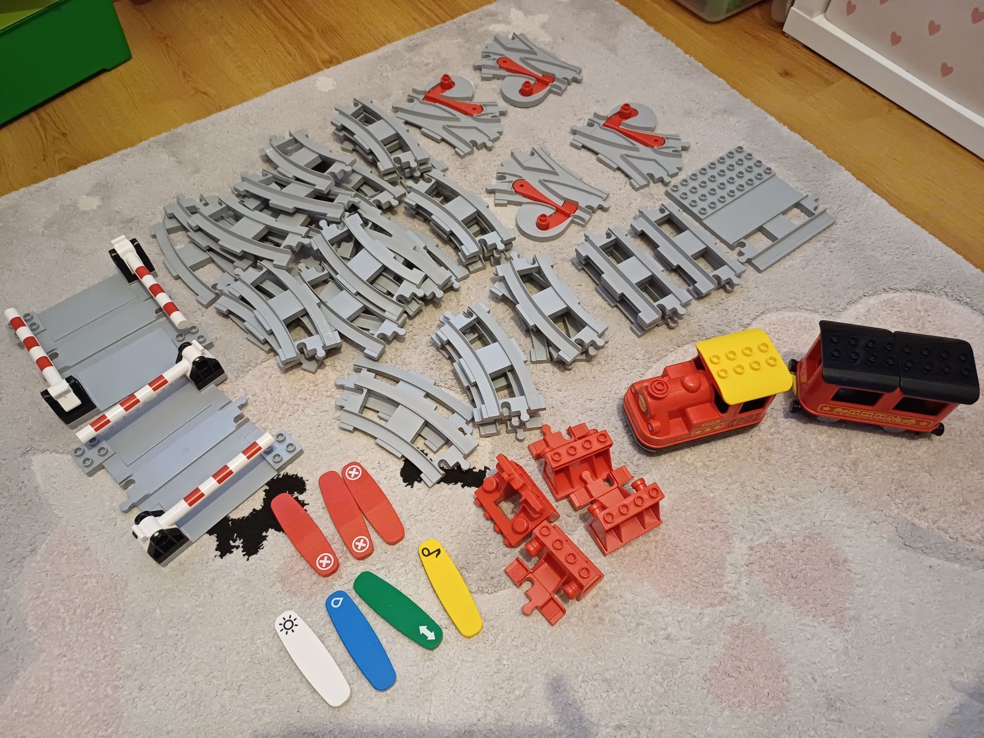 Klocki LEGO DUPLO 10874 Pociąg parowy + 2x 10882 Tory DUŻY ZESTAW