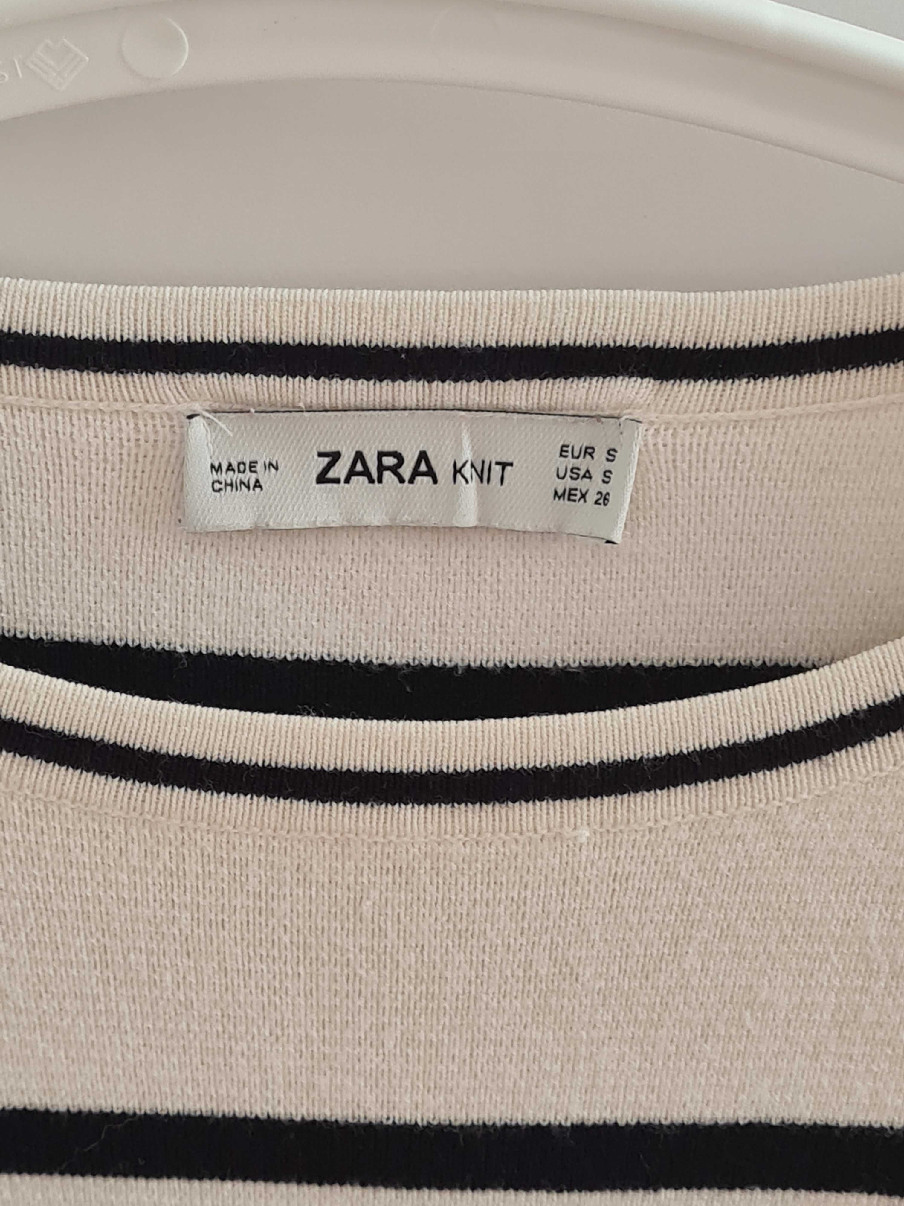 Top w czarno-białe paski ZARA