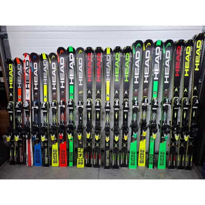 Zestaw 21 par nart zjazdowych HEAD stan bardzo dobry