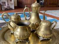 conjunto de chá marroquino de cobre