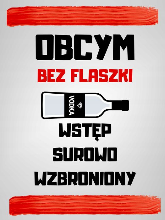 Zabawny Plakat metalowy Obcym bez alkoholu WSTĘP SUROWO WZBRONIONY