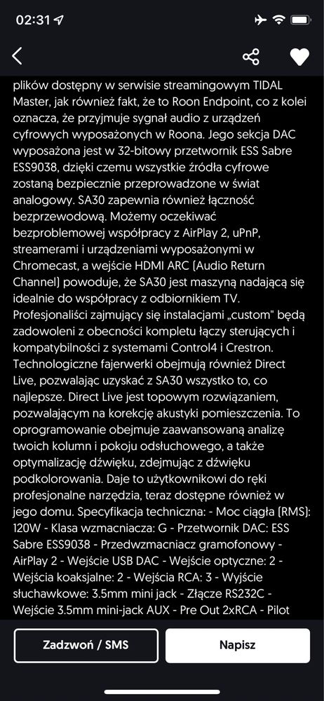 Arcam SA30 inteligentny wzmacniacz, streamer i DAC