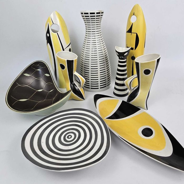 New Look Wazon a'la Picasso Zsolnay Török Janos Węgry lata 60-te 27cm