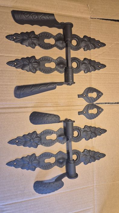 Zawias drzwiowy kuty narożny 50cm Zawias garażowy 6 elem.haki komplet