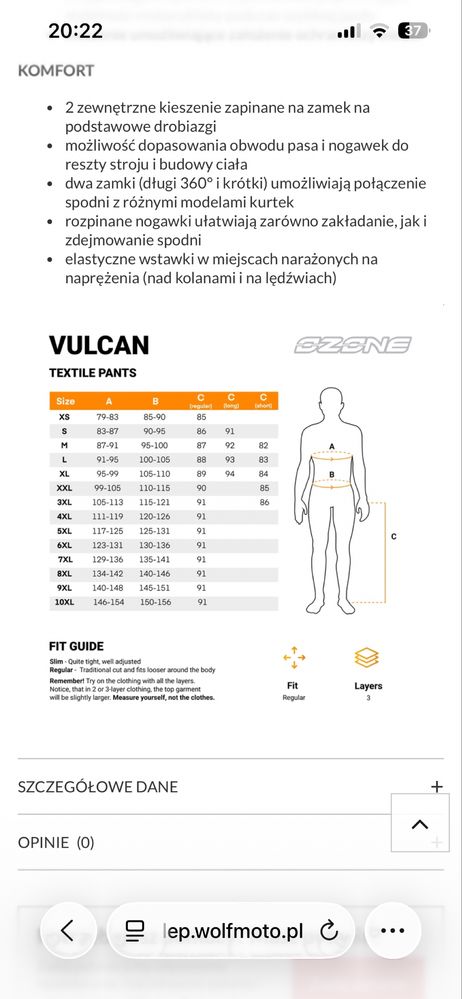 Spodnie Motocyklowe Ozone Vulcan Black