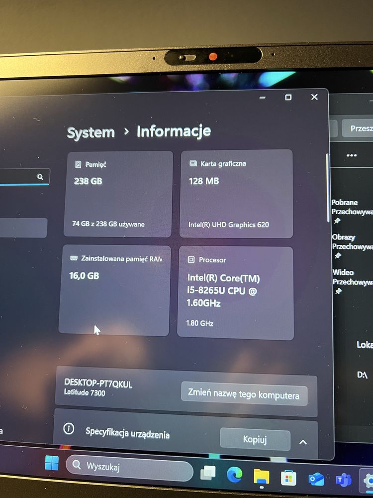 Dell Latitude 7300 16GB Intel i5 Windows 11 240GB