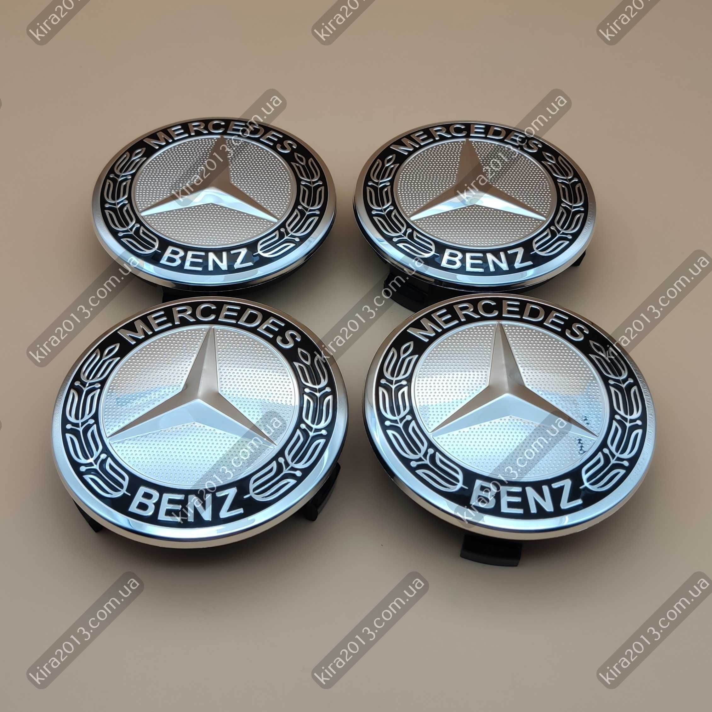 Колпачок для дисков Мерседес Черная заглушка ступицы диска Mercedes