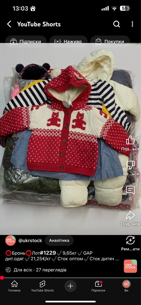 GAP мікс дитячий одяг, сток оптом, 21,25€/кг