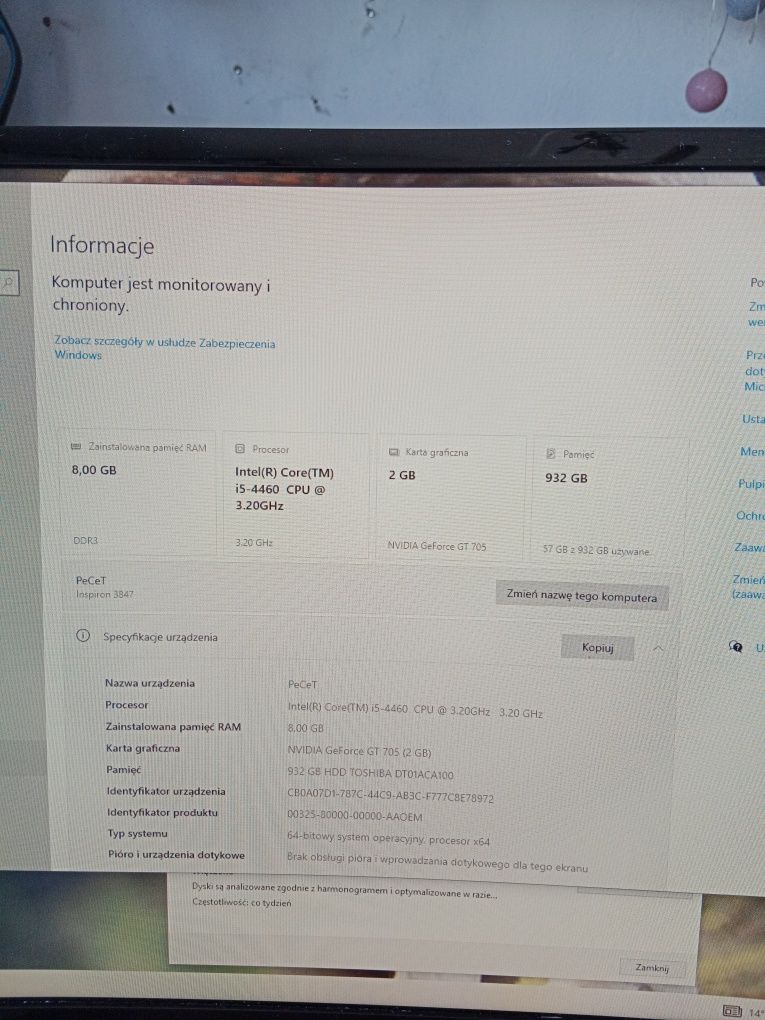 Komputer PC zestaw monitor 24 + stacja