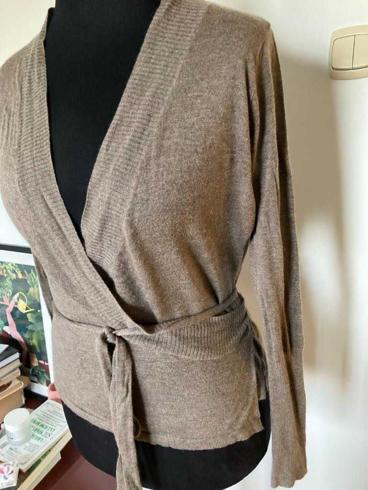 Sweter kardigan kopertowy angora kaszmir
