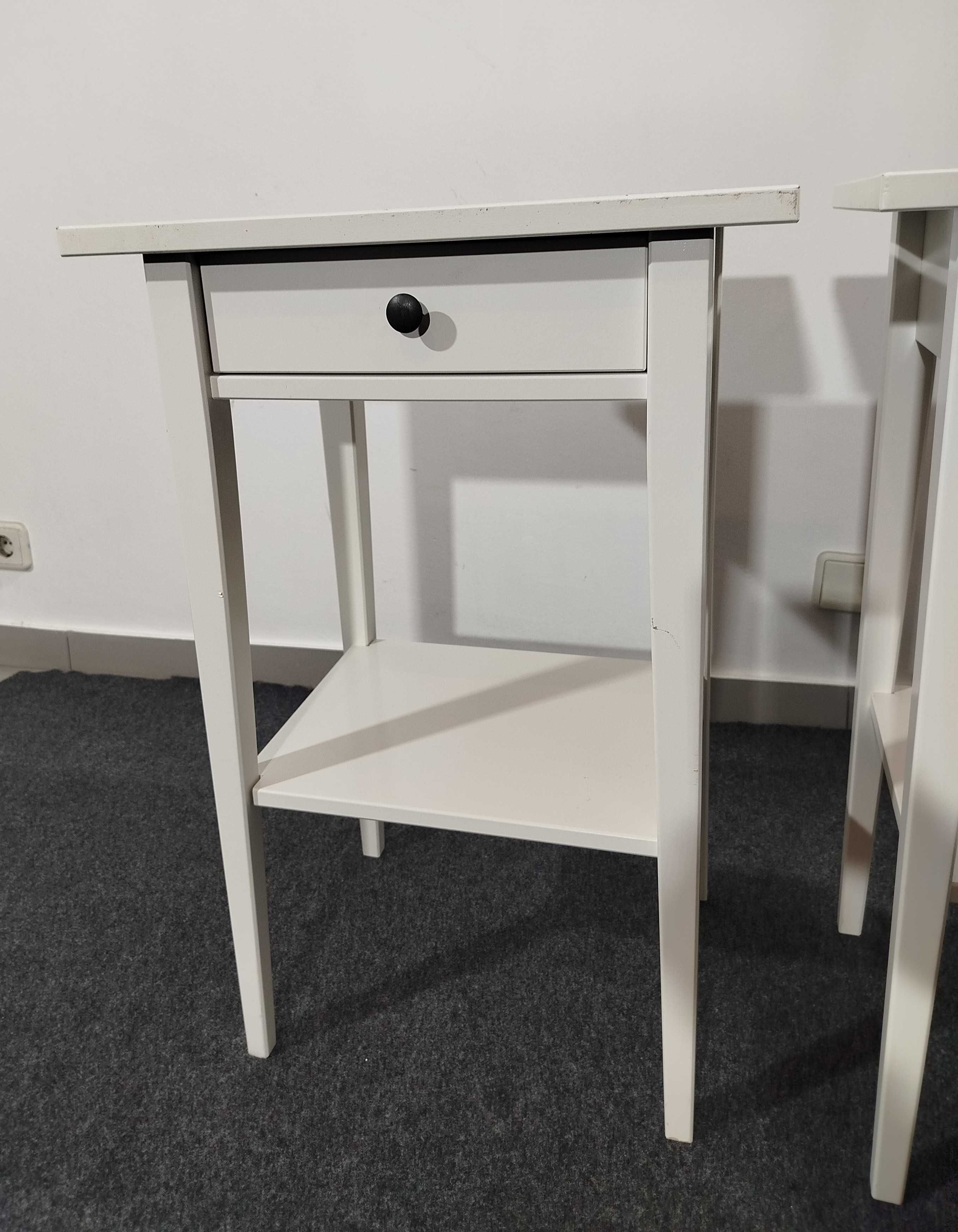 2x Mesa de Cabeceira Branco 46x35 cm HEMNES Ikea Usado