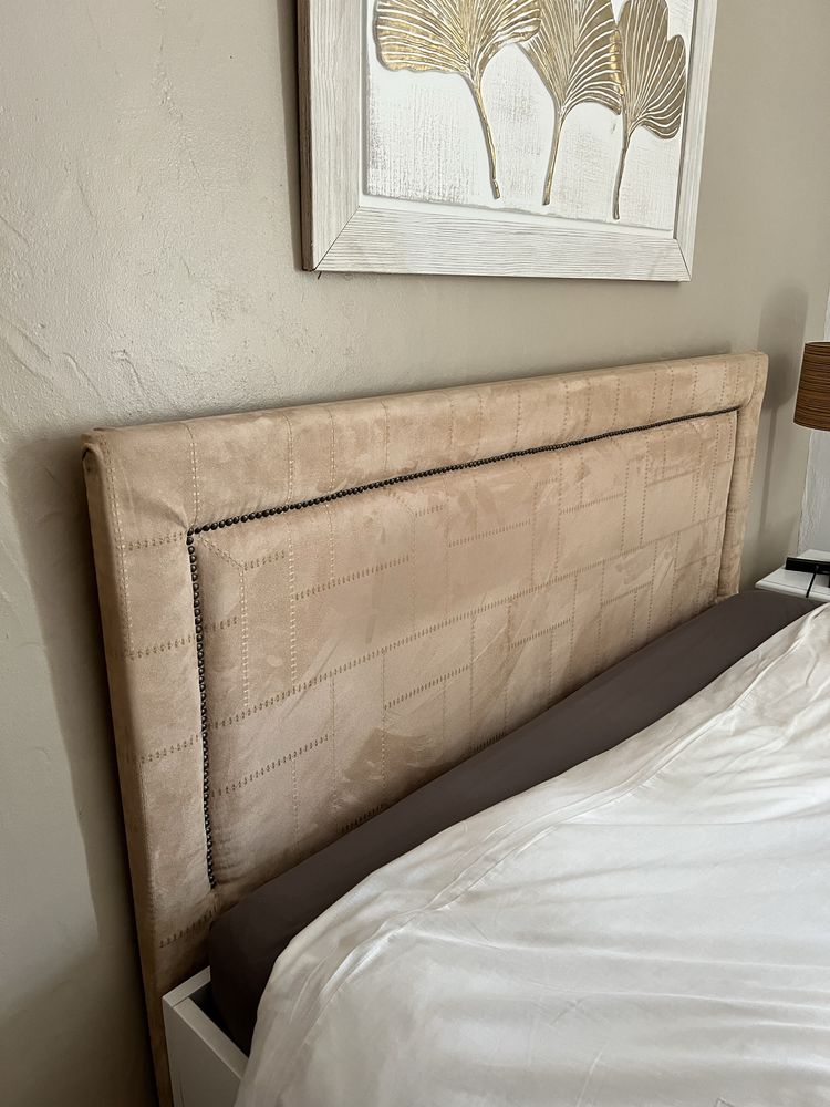 Cabeceira de cama bege/creme 160cm