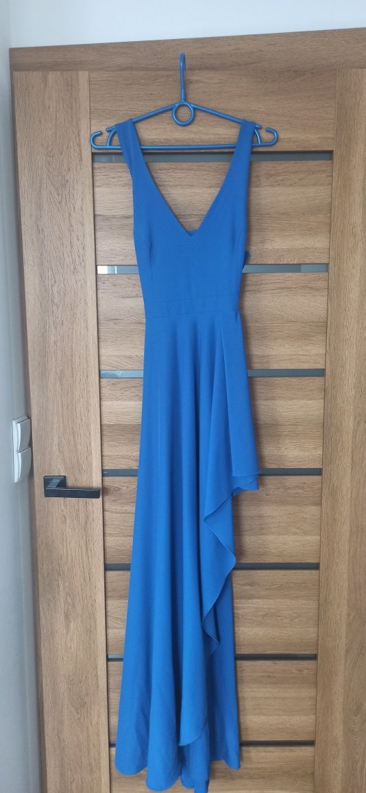 Sukienka niebieska chabrowa