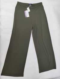 Spodnie luźne damskie dresowe getry luźne khaki TAILLISSIME 50 SP0121