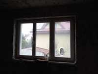 Okno drewniane białe trzy częściowe 240 X145 cm z demontażu