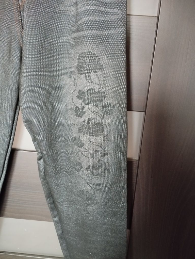 Nowe getry legginsy spodnie ocieplane jeans L/XL