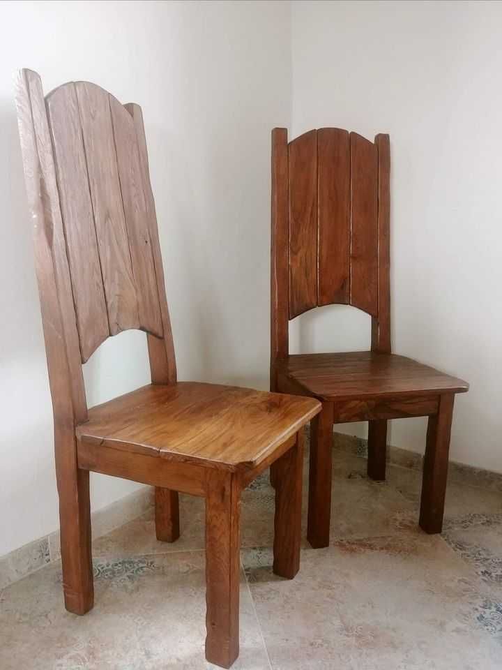 Komplet pięknych krzeseł Boho, wesele, młoda Para, stylizowanych, lity