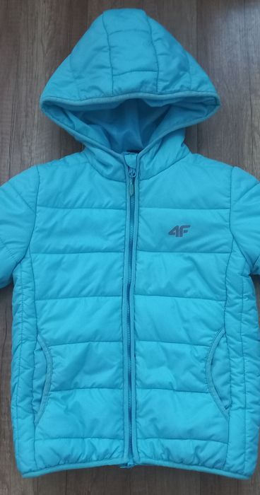 4F kurtka dziecięca przejściowa zimowa niebieska 122cm