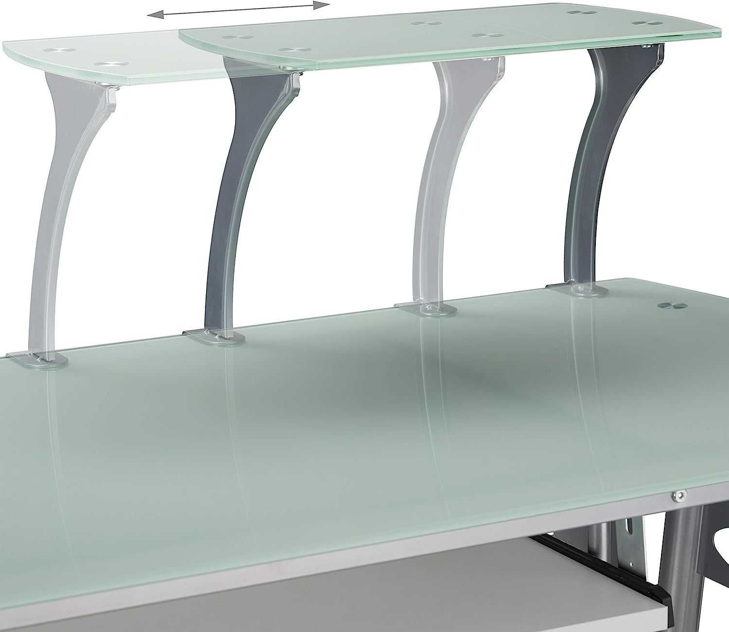 R198 -50% nowoczesne biurko komputerowe szklany blat metal loft