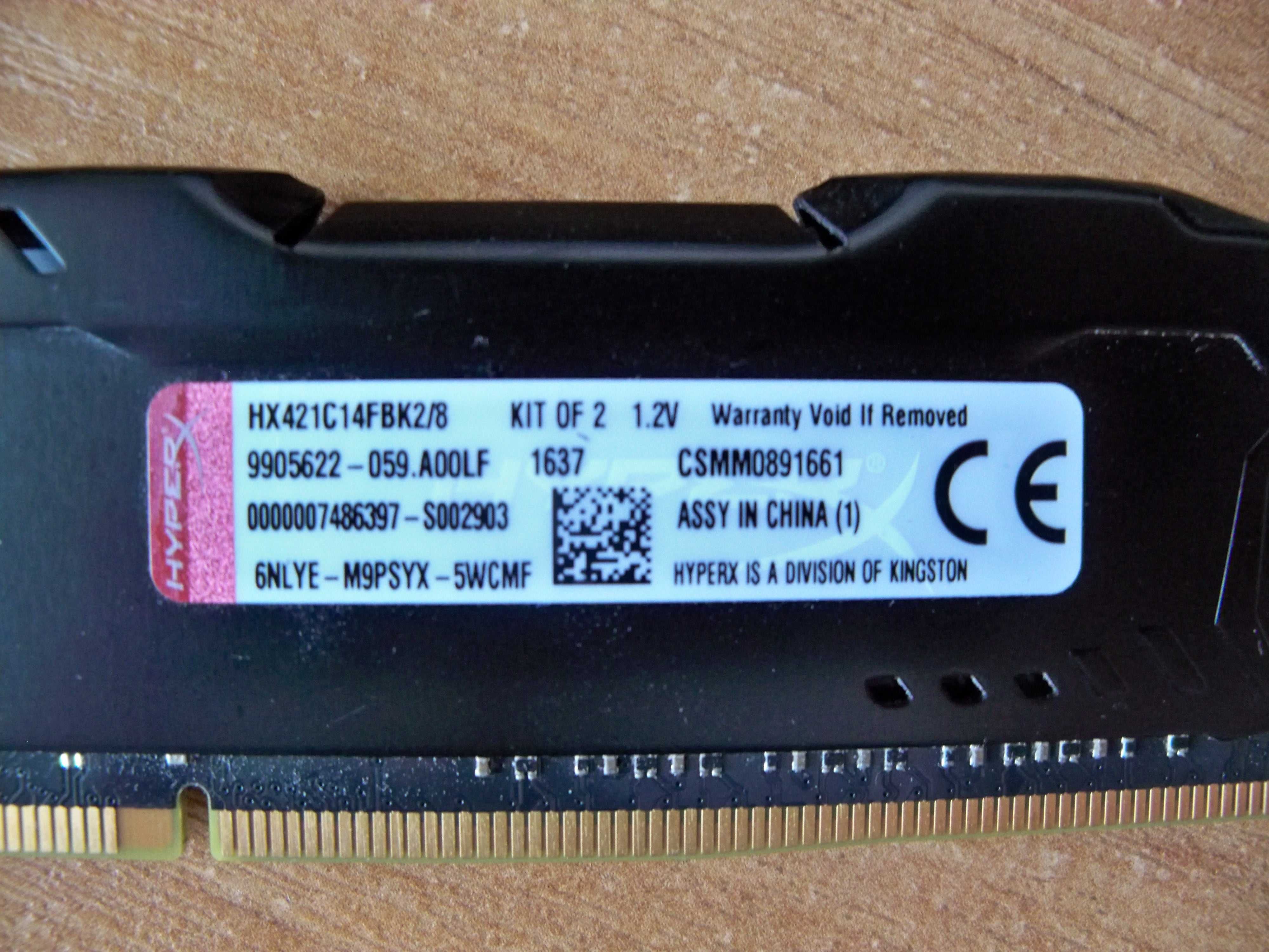 1x 4 GB Pamięć RAM HyperX, DDR4, 2133MHz, CL14 (HX421C14FBK2/8)