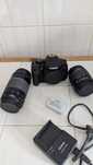 Canon 700D + EFS 18-55mm + EF 75-300mm + correias + bolsas + tripé etc