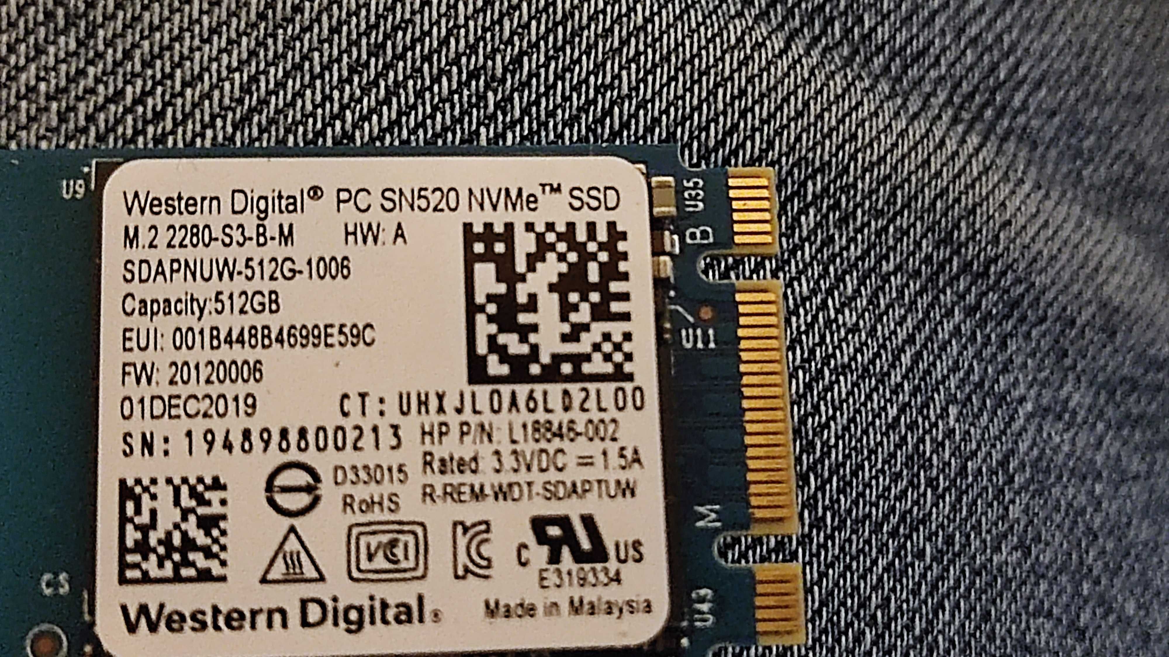 Dysk SSD SN520 NVMe w wersji 512GB M.2 2280 PCI-E