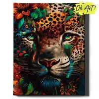 Malowanie po numerach, 40x50 cm - Gepard w kwiatach / Oh-Art