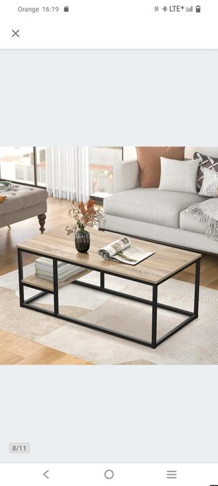 INDUSTRIALNY Stolik kawowy ława VOWNER prostokątny 102x52x42cm