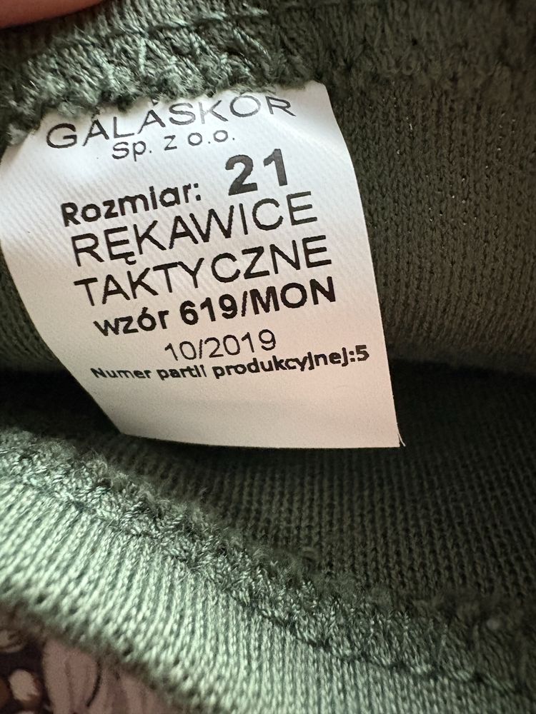Rękawice taktyczne wzór 619/MON r 21