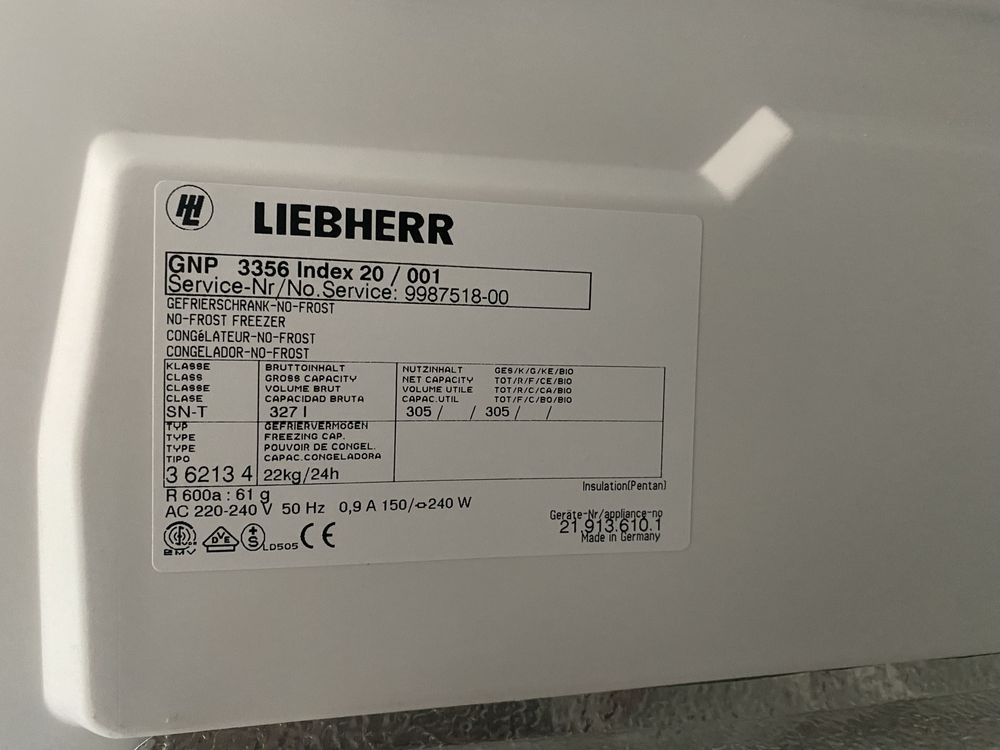 Морозильная камера LIEBHERR Premium NoFrost 65см