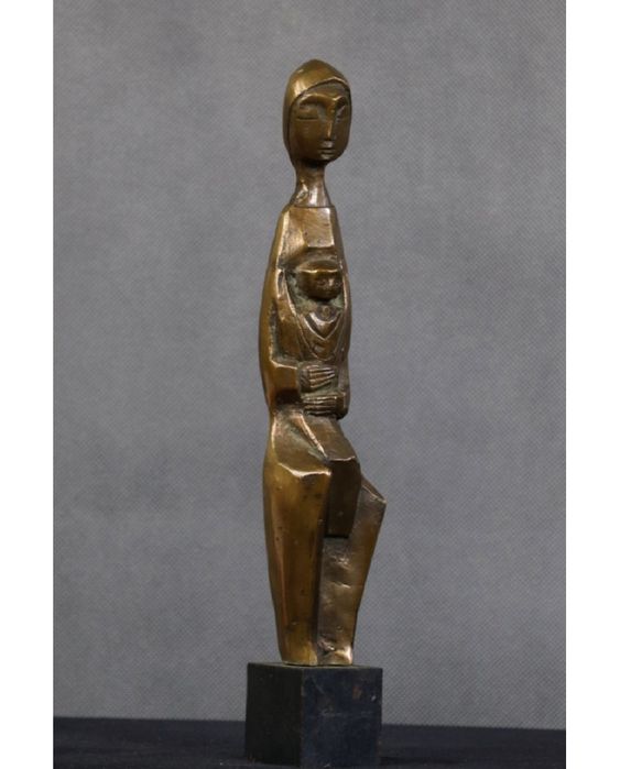 Madonna z dzieciątkiem. Brąz. Stal. Raf Verjans (1935 - 2022). Belgia.