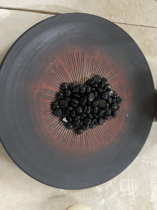 Prato decorativo pintado mão