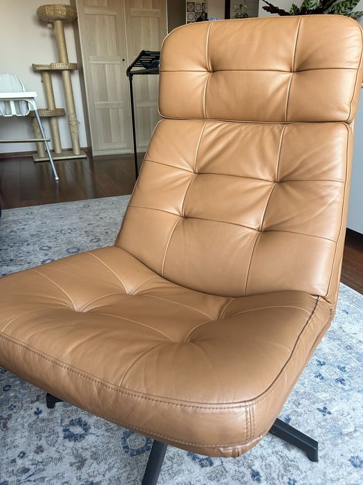 Skórzany fotel obrotowy Ikea