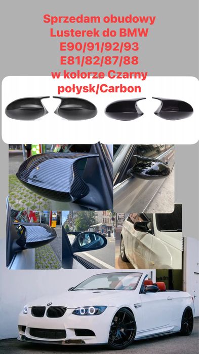 Obudowy Nakładki Lusterek Lusterka BMW Wszystkie Modele Czarny Carbon
