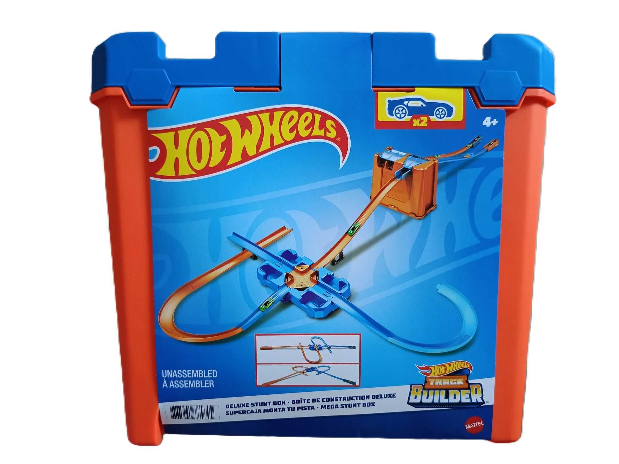 NOWY zestaw kaskaderski Deluxe HOT WHEELS GGP93 duży pojemnik i 2 auta