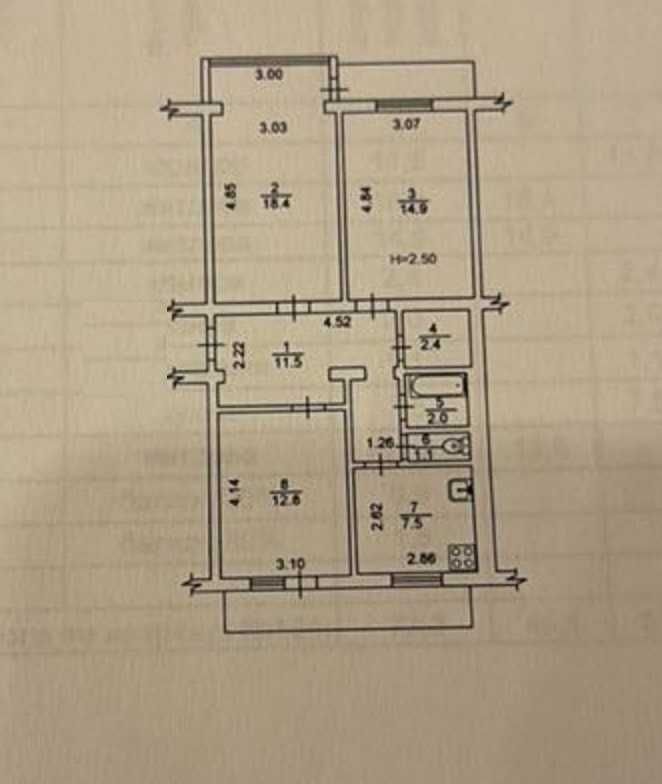 Продам 3-к квартиру 73 м2 на Русановке! 15 мин. пешком м.Левобережная!