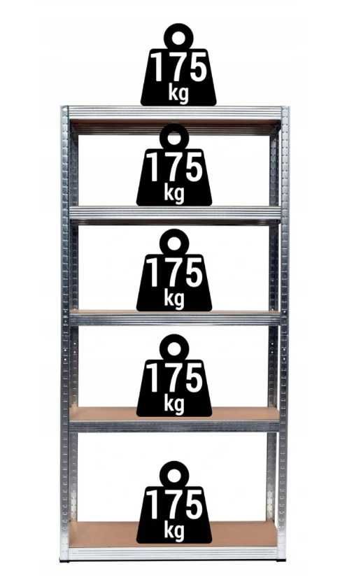Regał magazynowy metalowy 180x90x40 5 półek 875kg WYPRZEDAŻ