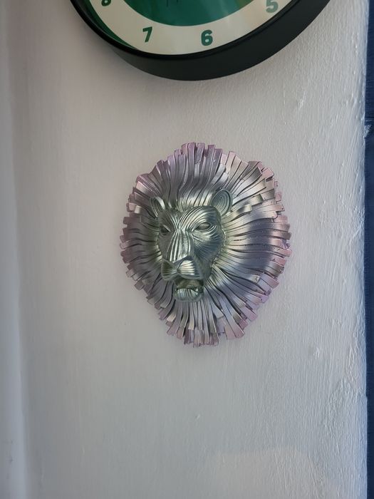 Dekoracja Ścienna Lew Głowa Lwa Unikat opalizująca 3d do pokoju kuchni