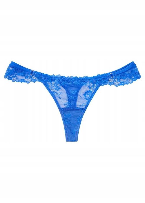 B.P.C chabrowe granatowe stringi koronkowe z wysokim wycięciem ^44/46