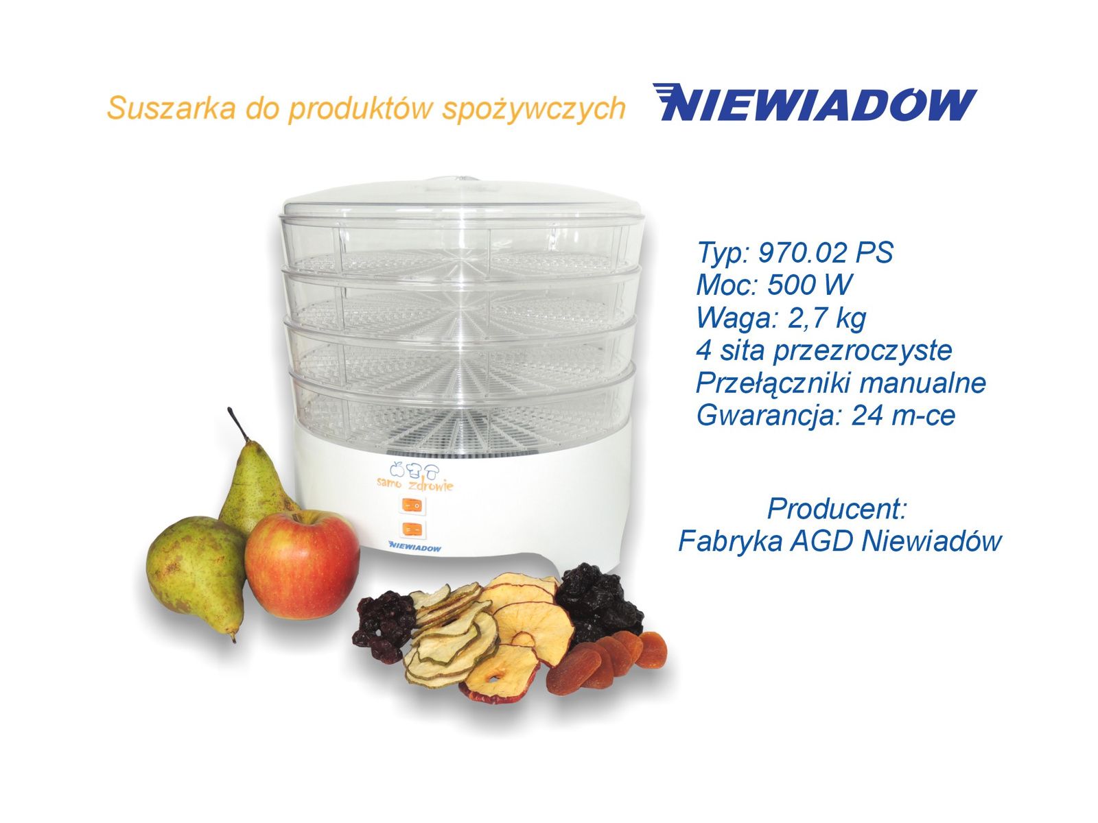 Suszarka do żywności Niewiadów 970.02 PS 4 sita