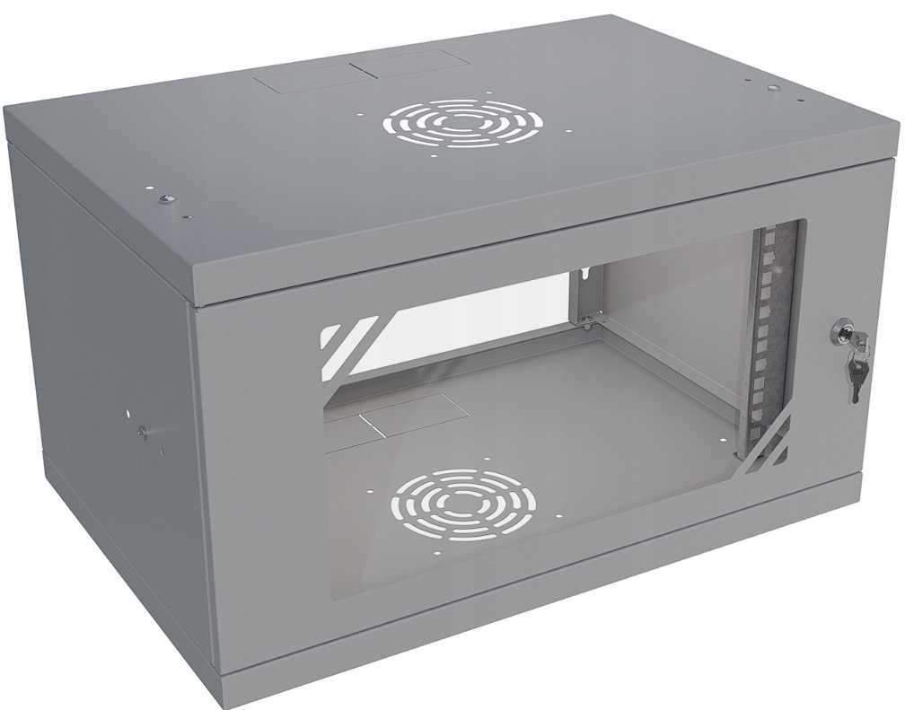 Szafa Serwerowa Sieciowa Wisząca RACK 19" 6U 350mm z Szybą Stalflex