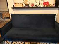 Sofa granatowy welur