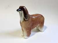 Figurka pies rasy Chart Afgański- porcelana Łomonosow rudy