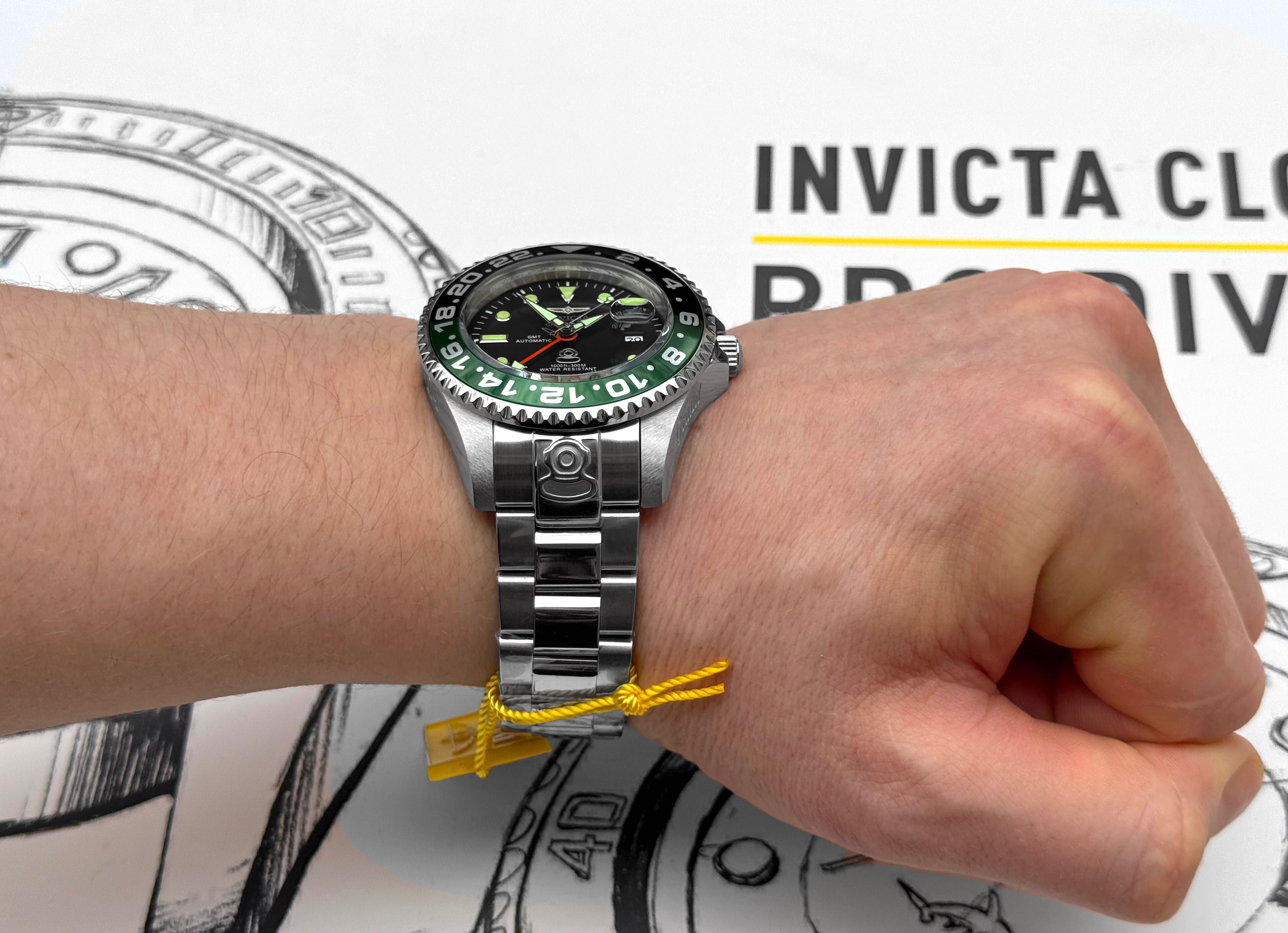 Годинник Invicta 45667 Grand Diver Automatic GMT Green 47 мм. 300 MT.
