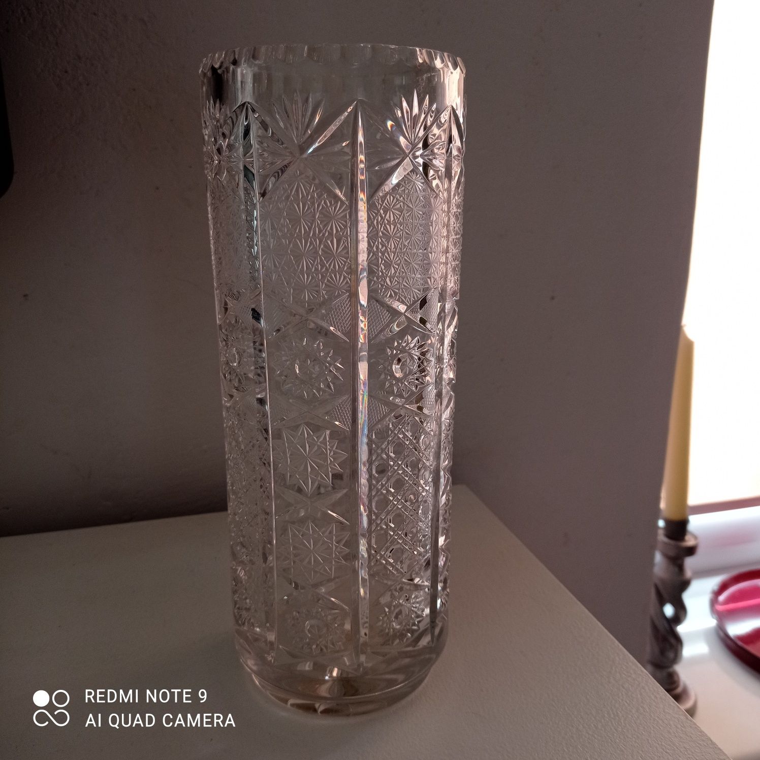 Piękny duży wazon - kryształ z PRL-u